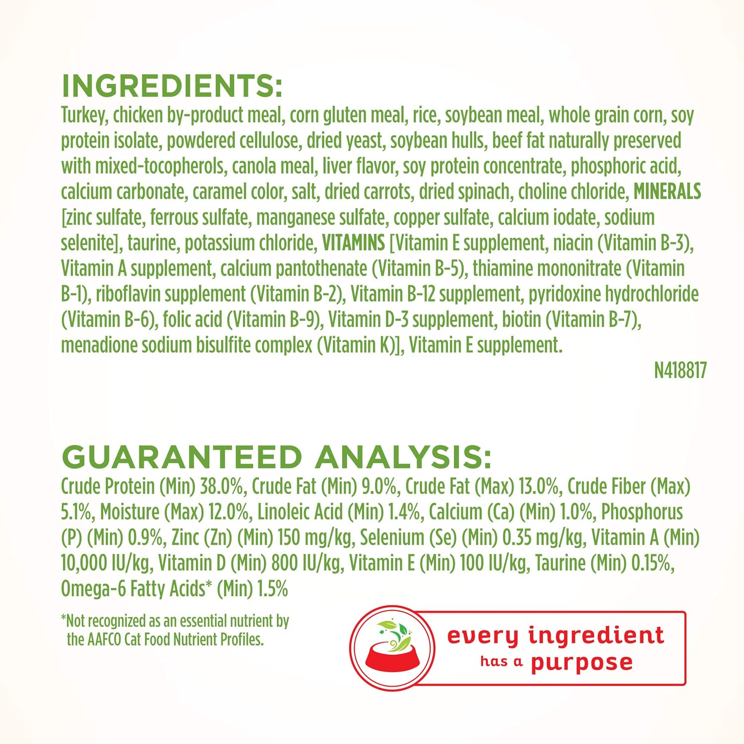 Purina ONE Hairball, Weight Control, Natural Dry Cat Food, Indoor Advantage - 16 lb. Bag : Dry Pet Food : Pet Supplies