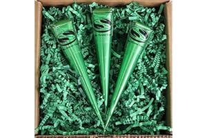 The Henna Guys 100% Natural Ready to Use Henna Cones For Redish Brown Hair Dye - Perfect for Spot hair coloring (3 Pack)