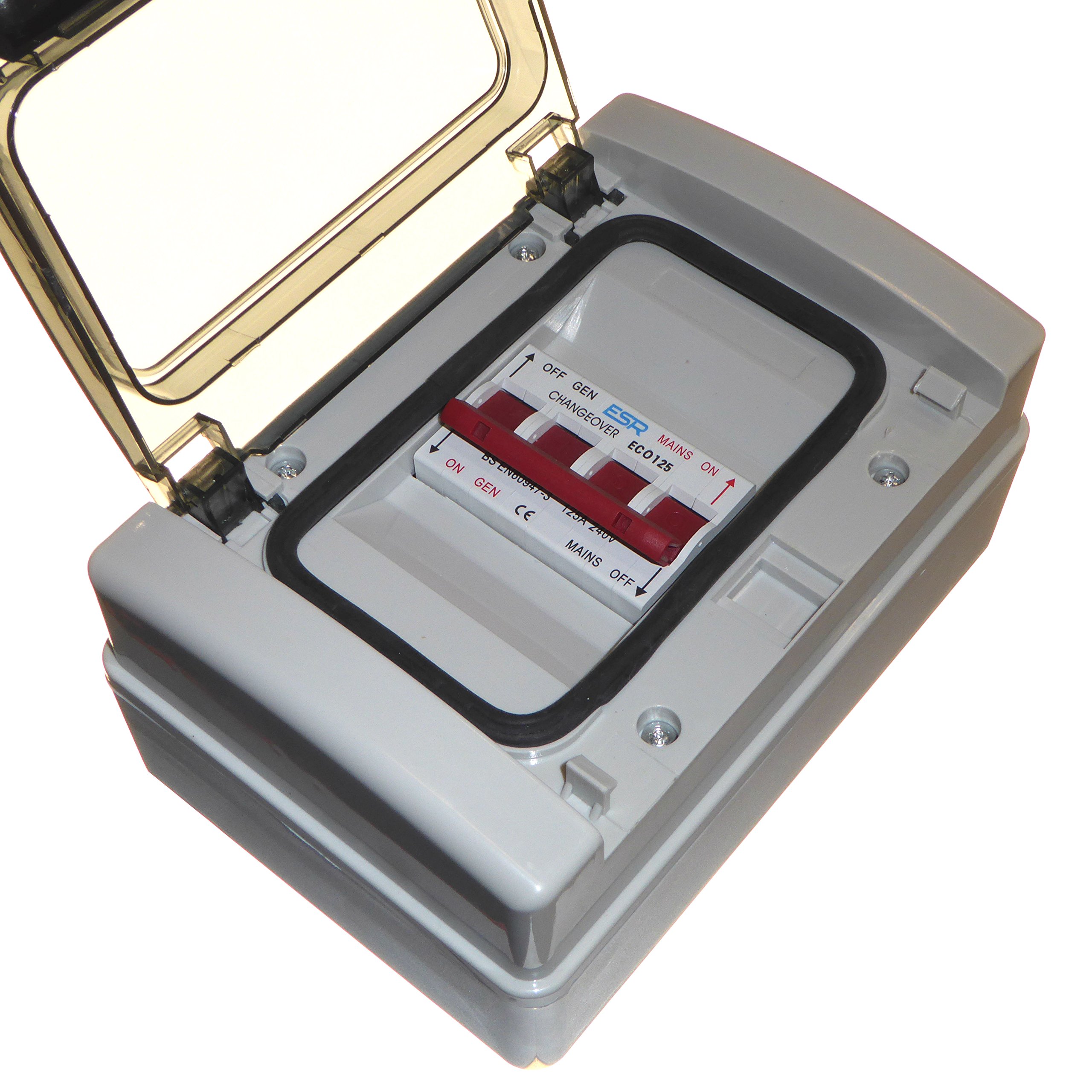 125 Amp 240V Generator Changeover Transfer Switch in IP65 Weatherproof Enclosure