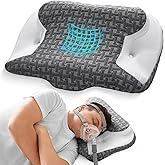 Joynox Sleep Apnea Pillow for Cpap Users, Ergonomic Adjustable Memory Foam Cpap Pillows for Side and Back Sleepers, Reducing Air Leaks and Mask Pressure