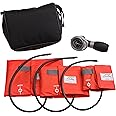 ADC - 731OR Multikuf 731 3-Cuff EMT Kit with 804 Portable Palm Aneroid Sphygmomanometer, Small Adult, Adult and Large Adult Blood Pressure Cuffs (19-50 cm), Black Nylon Zipper Storage Case, Orange