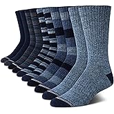Nautica Mens Crew Socks - 10 Pack Breathable Moisture Wicking Cushioned Athletic Work and Dress Socks for Men (Sizes: 6-12.5)