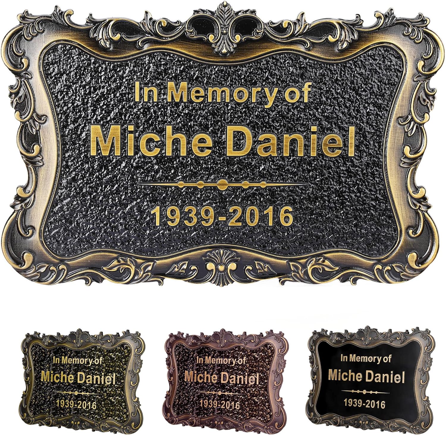 Plaques & Wall Art - Personalized Human Memorial Stones Plaque Small Grave Headstone Customized in Loving Memory Outdoors Sympathy Condolences Gift Engraved for Mum Dad Loved Ones Lost or Pet