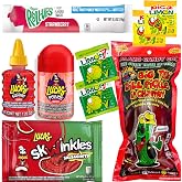 Tiktok Chamoy Pickle Kit With Fruit-Roll-up &amp; Mexican Candy - Includes Lucas Gusano, Skwinkles Salsagheti &amp; More - Snack Gift Box by Ma Lit Candy (Big Tex Chamoy Pickle)