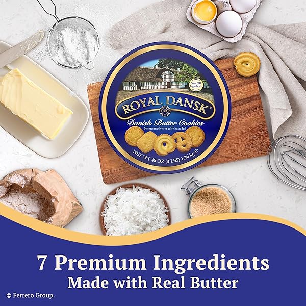 ROYAL DANSK DANISH BUTTER COOKIES, PREMIUM ASSORTED COOKIES MADE WITH REAL BUTTER, GREAT FOR SHARING AND HOSTING, 24 OZ