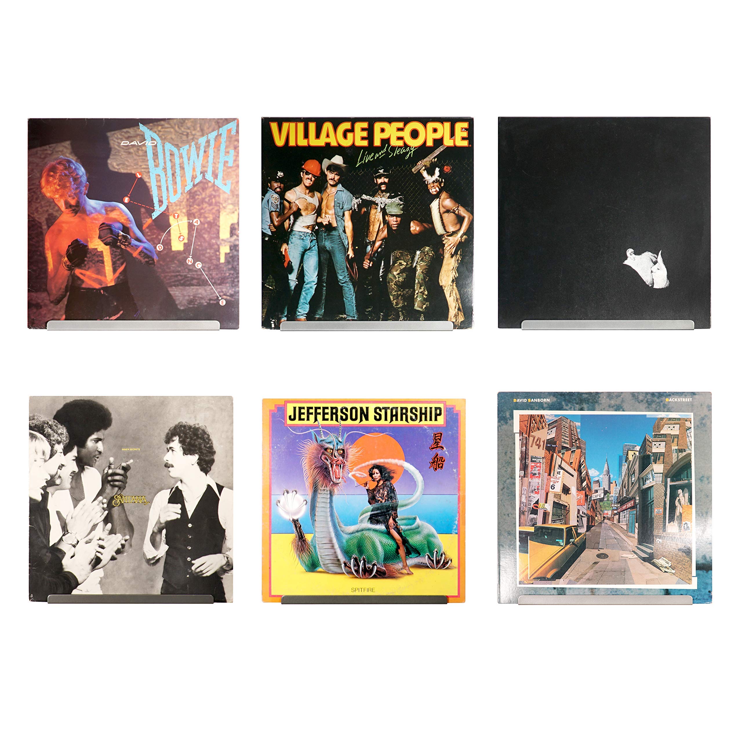 Hudson Hi-Fi LP Vinyl Record Wall Display (Grey, 6 Pack)