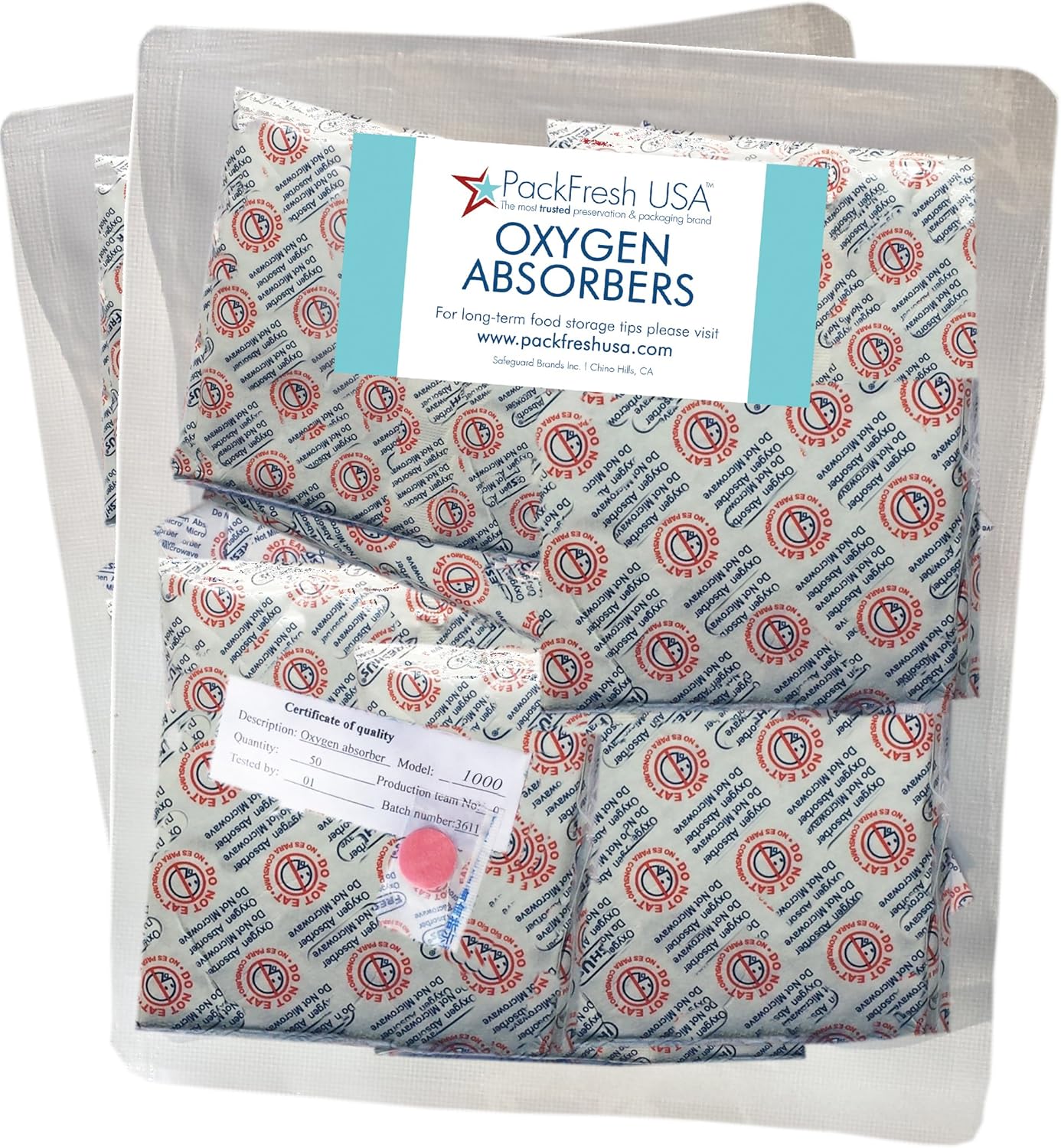 1000cc Oxygen Absorbers for Long Term Food Storage 100
