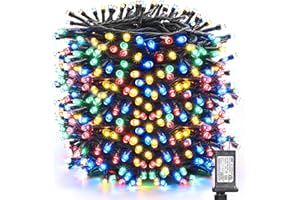 Toodour Christmas Lights Outdoor, 213ft 600 LED String Lights, Timer, Waterproof 8 Modes Outdoor Christmas String Light - Twi