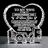 ZHSHWAT Valentines Birthday Gifts for Wife, I Love You for Her Crystal Keepsake Wife Gifts from Husband Anniversary Birthday Presents for Her Women