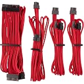CORSAIR Premium Individually Sleeved PSU Cables Starter Kit &ndash; Red, 2 Yr Warranty, for Corsair PSUs