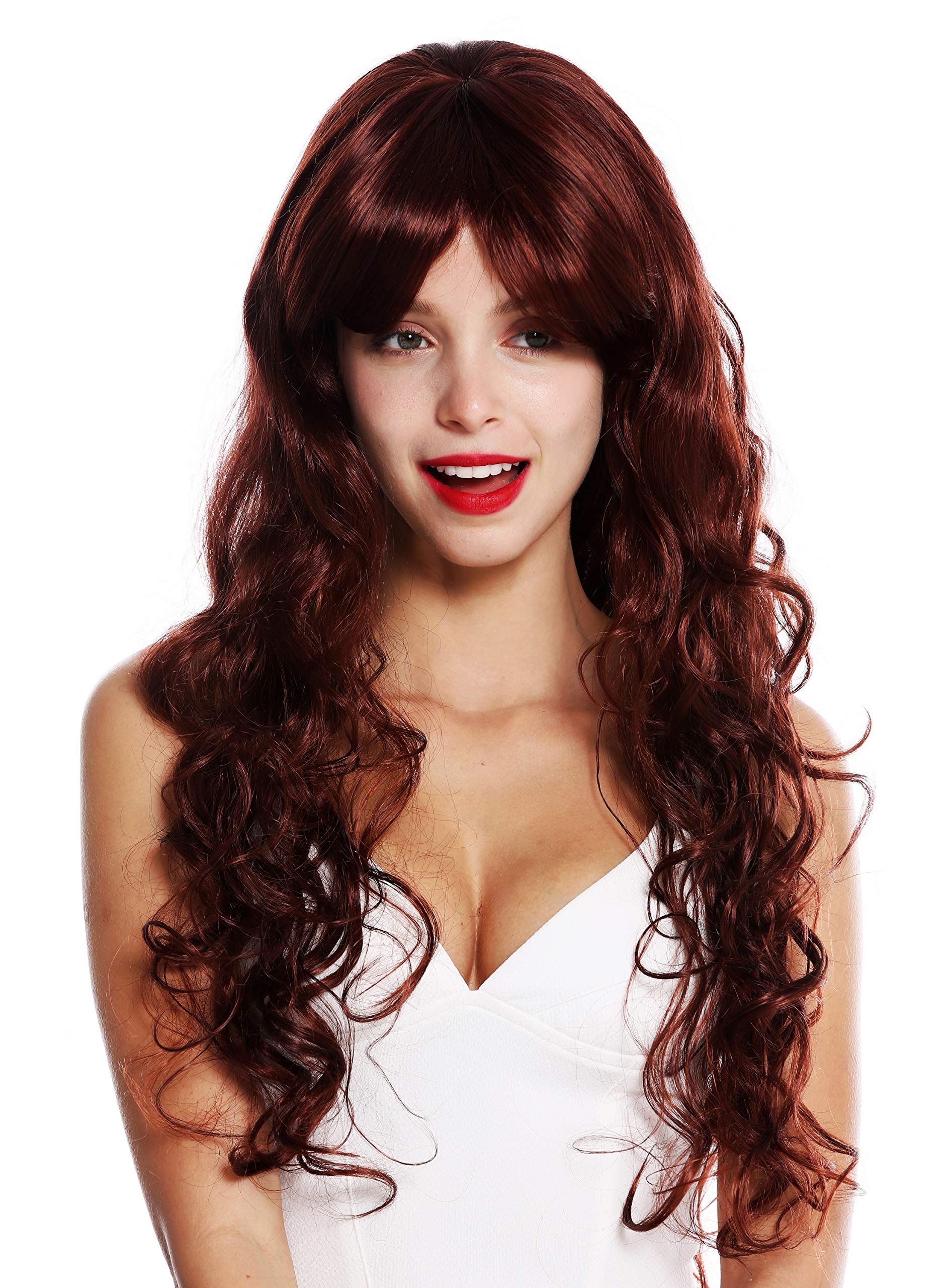 WIG ME UP - VK-36-33A130 quality women's wig very long curly curls voluminous red brown mix