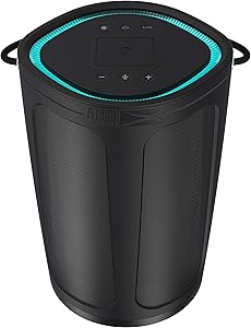 Altec Lansing IMW899 Soundbucket XL | Rugged Portable Waterproof Snowproof Wireless Bluetooth Speaker, Built-in QI Wireless Charging, Illuminating LED Lights (Black)