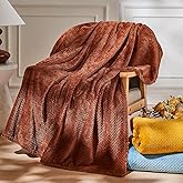 NEWCOSPLAY Super Soft Throw Blanket Coffee Premium Silky Flannel Fleece Leaves Pattern Lightweight Bed Blanket All Season Use (Coffee, Throw(50"x60"))