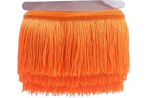 YYCRAFT 10 Yards 6 Inch Wide Tassel Curtain Fringe Trim by The Yard for DIY Sewing Crafts Clothing Curtains Decoration-Orange