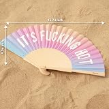 Fisura Handheld Folding Fan Colourful Wood Message Fan F*cking Hot Glow view 5