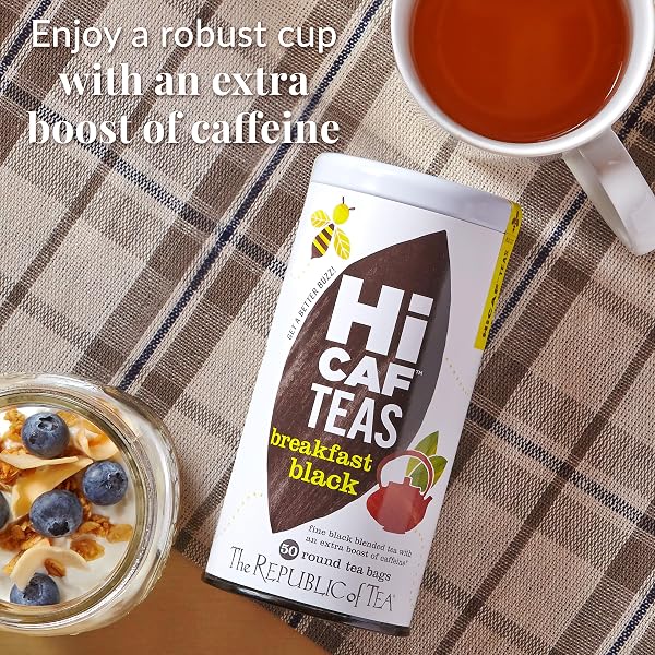 THE REPUBLIC OF TEA — HICAF BREAKFAST BLACK TEA, 50 TEA BAGS, HIGH IN CAFFEINE