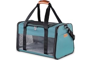 Akinerri Airline Approved Pet Carriers,Soft Sided Collapsible Pet Travel Carrier for Medium Puppy and Cats Large Blue