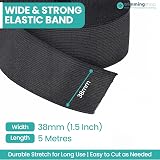 Trimming Shop 38mm Wide Elastic Band Polyester Rubber 5m Black view 2