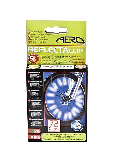 Aero Sport® 3M Scotchlight ReflectaClipTM 6cm 72 Stück Speichensticks Speichenreflektor Deutsch Straßenverkehr Normen StVZO, 