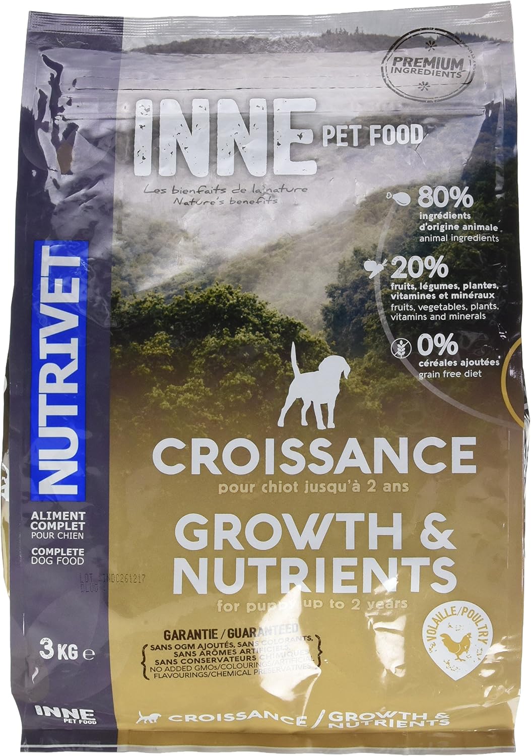Nutrivet Inne Puppy Growth from 2 Months - 3 kg Bag, 3 kg (Pack of 1)