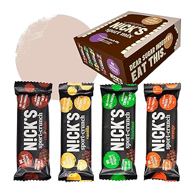 NICKS Sport Mix, Testpaket mit verschiedenen Sport-Crunch Geschmacksrichtungen, Protein Wafer Schokoriegeln, Ohne Zuckerzusat