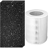BreshAir True HEPA Replacement Filter Compatible with Hunter HP670 Large Tower Air Purifier, includes 1 H13 HEPA Filter and 4 Pre-Filters, Compare to Part# H-HF670-VP