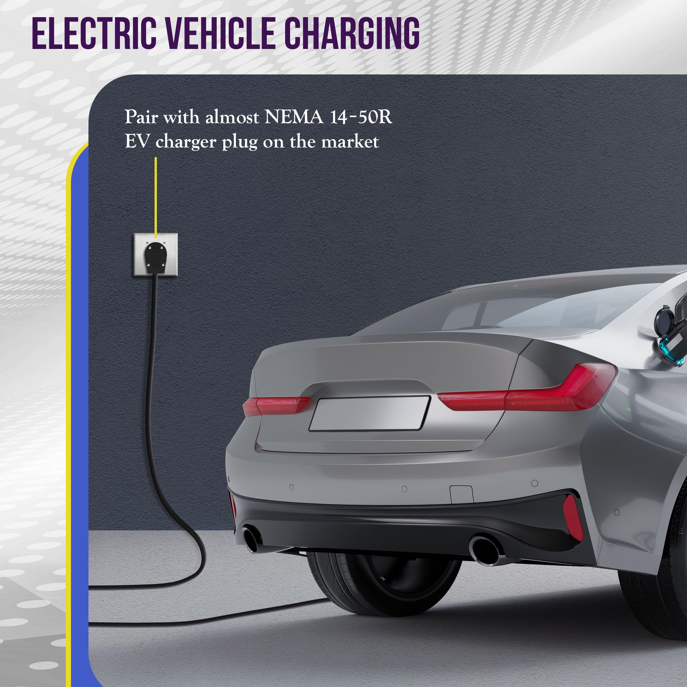 ENERLITES 66500-BK, 50 Amp 125/250V Range Receptacle Outlet, for RVElectric VehicleOven Stove, 3-Pole, 4 Wire (10, 8, 6, 4 AWG Copper Only), NEMA 14-50R, Black