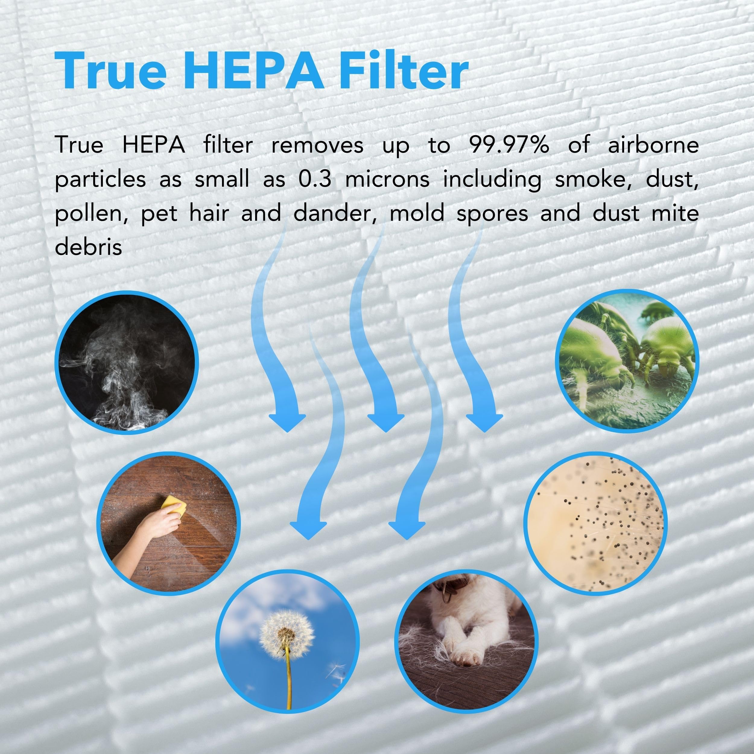 Hunter Fan Company HP450UV True HEPA UVC Light Technology Air Purifier, Small, White
