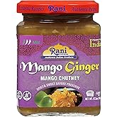 Rani Mango &amp; Ginger Chutney (Indian Preserve) 10.5oz (300g) Glass Jar, Ready to eat, Vegan ~ Gluten Free, All Natural, NON-GMO