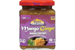 RANI BRAND AUTHENTIC INDIAN PRODUCTS Rani Mango & Ginger Chutney (Indian Preserve) 10.5oz (300g) Glass Jar, Ready to eat, Vegan ~ Gluten Free, All Natural, NON-GMO