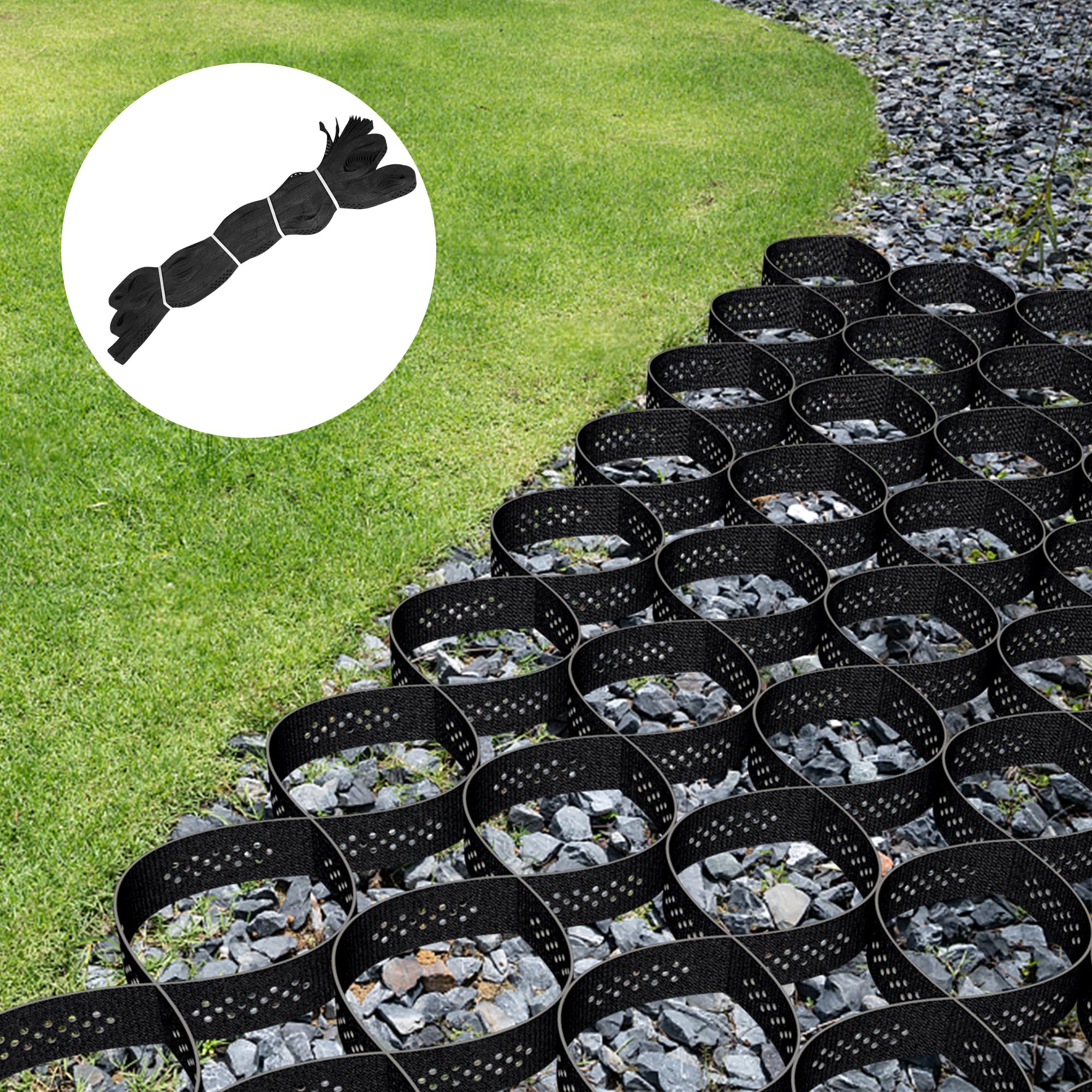 Photo 1 of Suninlife Geo Grid Ground Grid 3" Thick Gravel Grid 9 x 17 Ft Driveway Geocell Grid 1885 LBS Per Sq Strength Permeable Stabilization System for Slope Shed Base, Garden Driveways, and Gravel
