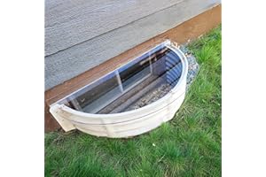 Window Well Supply "Just Cover It" Clear Polycarbonate Window Well Cover, Basement Window Well Covers, UV Resistant & Protects Against Debris, Optimal Light - Window Well Covers Outside (40"W x 18"L)