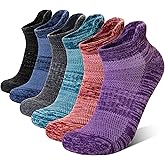 Eyean Merino Wool Ankle Running Socks Men Women Hiking Thick Half Cushioned Support No Show Socks 6 Pairs
