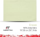 FT Fashion Track Cream Cotton Fabric by the Metre UK 58in 147.5cm 100% Cotton view 2