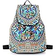 Goodhan Vintage Embroidered Women Backpack Ethnic Travel Handbag Shoulder Bag Large Version