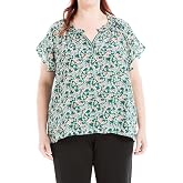 Max Studio Women's Plus Size Woven Flutter Sleeve Top