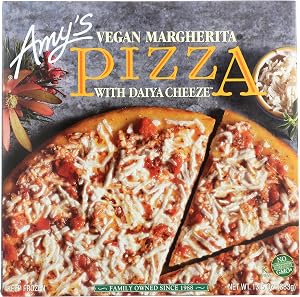 Amy's Frozen Cheeze (Vegan Cheese) Pizza, Made with Organic Tomatoes and Basil, Hand Stretched Crust, Full Size