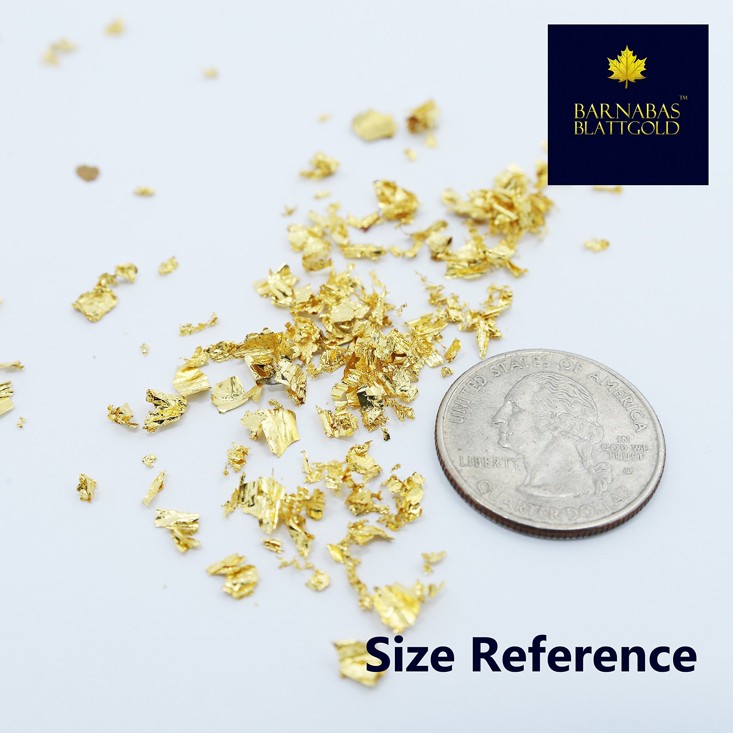 Barnabas Blattgold: Imitation Gold Leaf Flakes 8g - Gold Flakes for Resin and Crafts - Abburstig Gold Leaf Foil for Gilding, Painting, and Arts