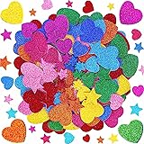 Natonhi 450 Pieces Glitter Foam Heart