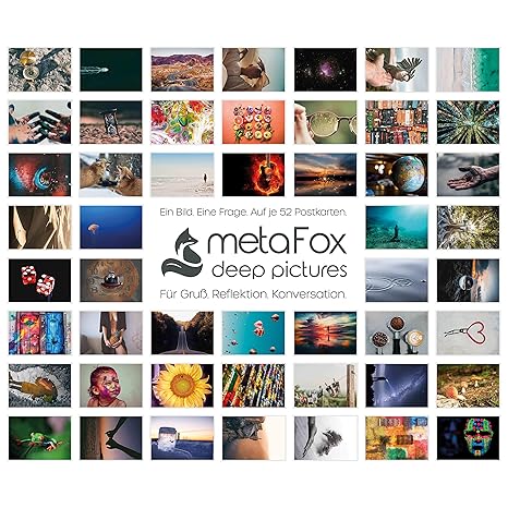 metaFox - Postkarten-Set der besonderen Art (Deutsch), mit 52 Karten - Kartenset Konversation Spiel Achtsamkeit Coaching Tool
