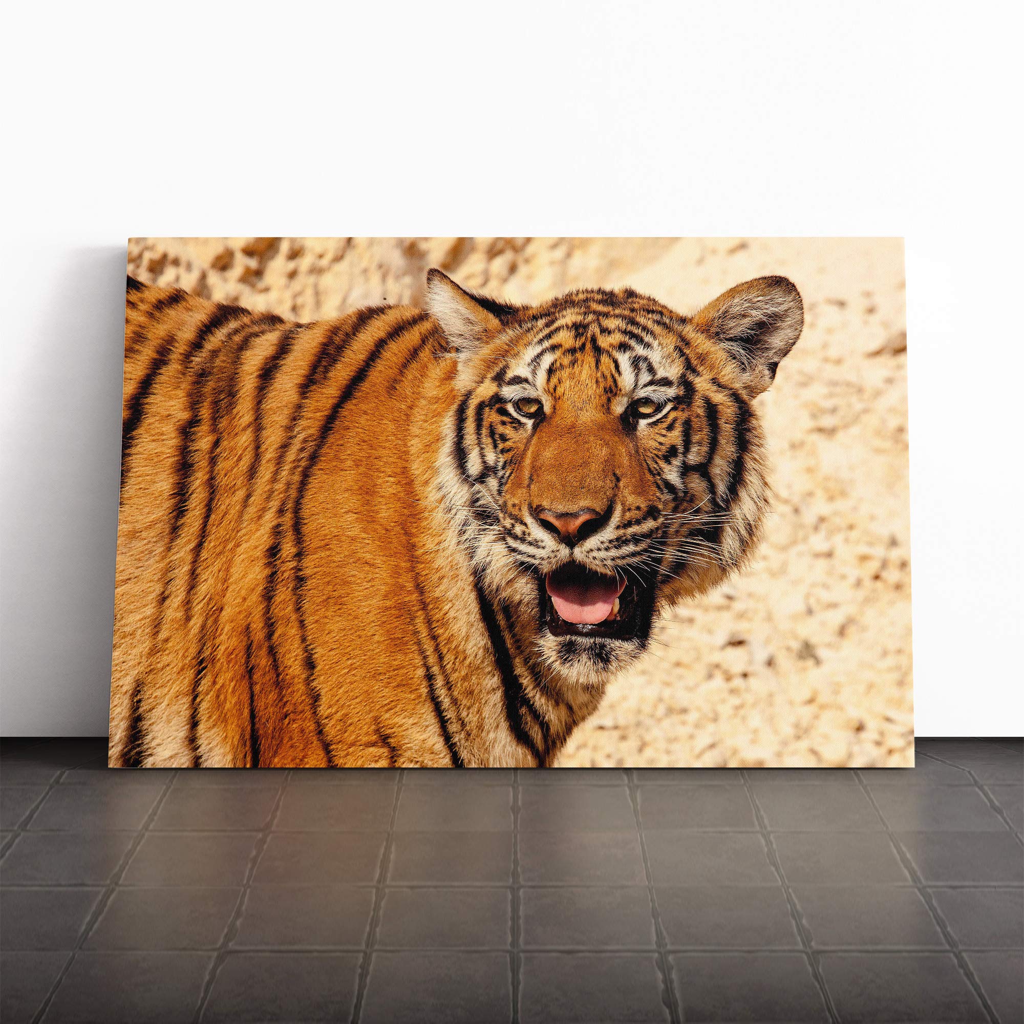 Tiger (2) Canvas Print | Gallery Wrapped 30mm Frame Wall Art | 20x14 inches | Ready to Hang | Modern Animals Picture | Living Room Bedroom Lounge Office