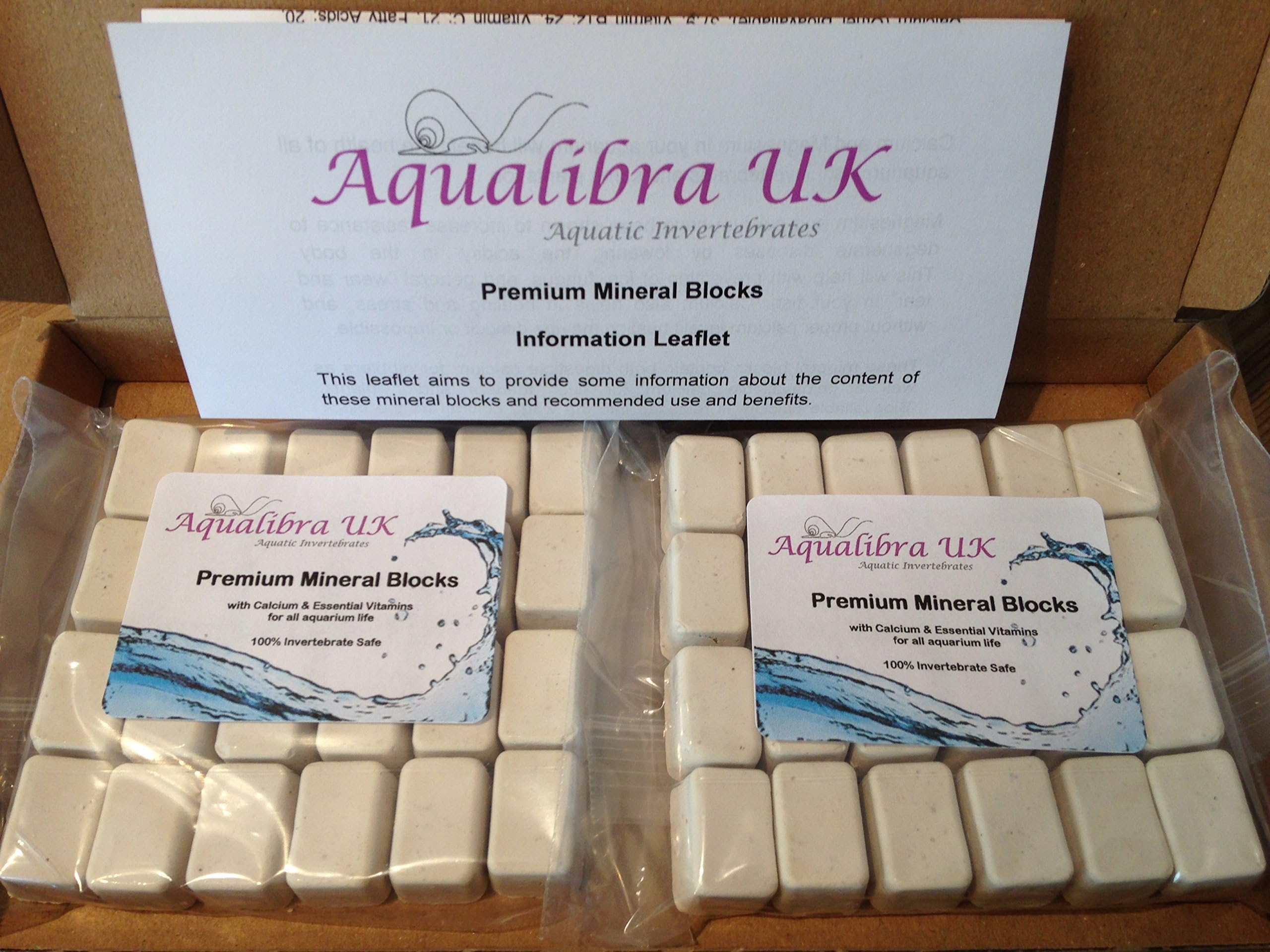 AQUALIBRA UK PREMIUM CALCIUM and MINERAL BLOCKS (Large Packs) with VITAMINS + SPIRULINA (Mini 4g Blocks x 48)