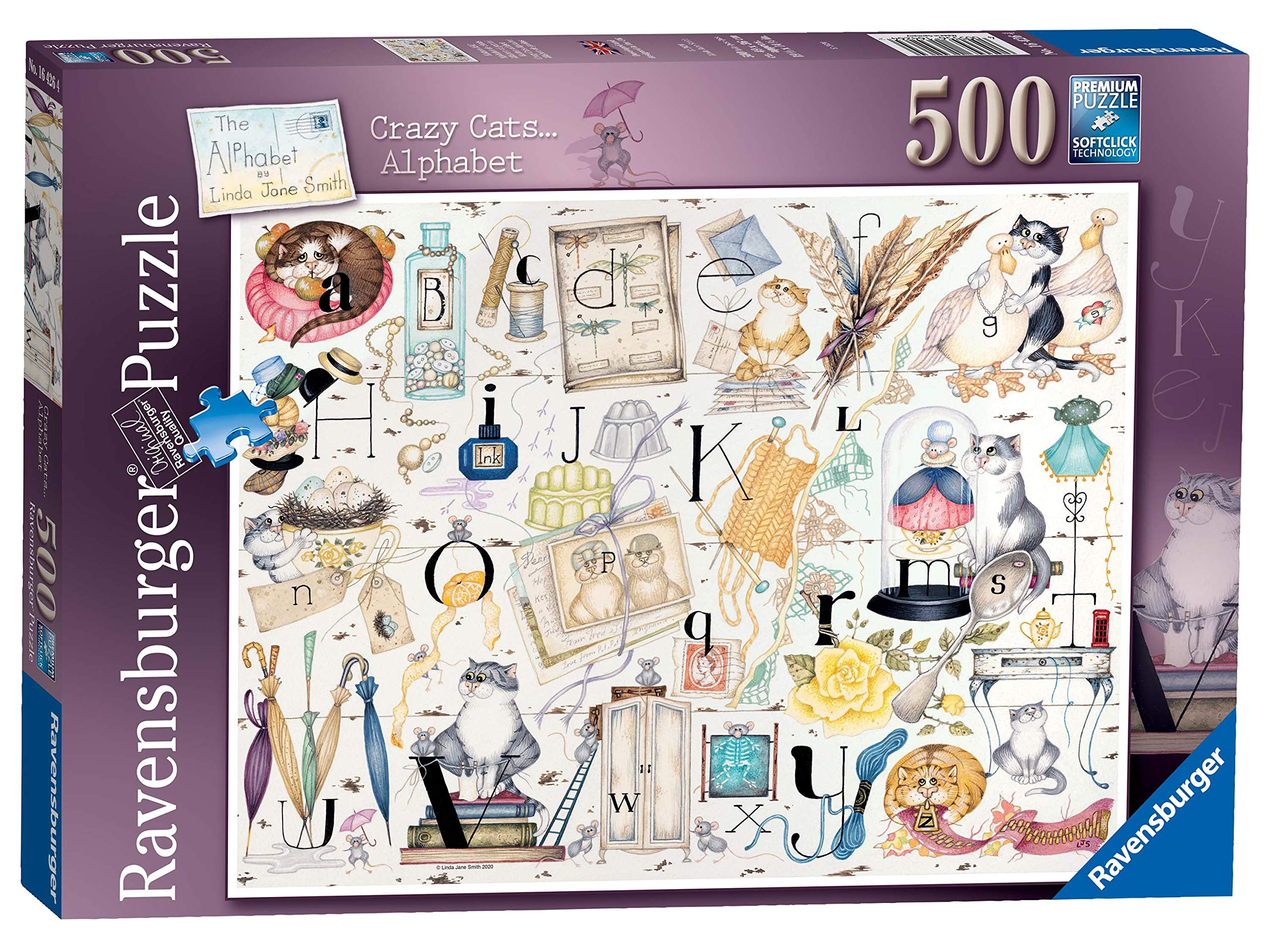 Ravensburger Crazy Cats Alphabet 500pc Jigsaw Puzzle