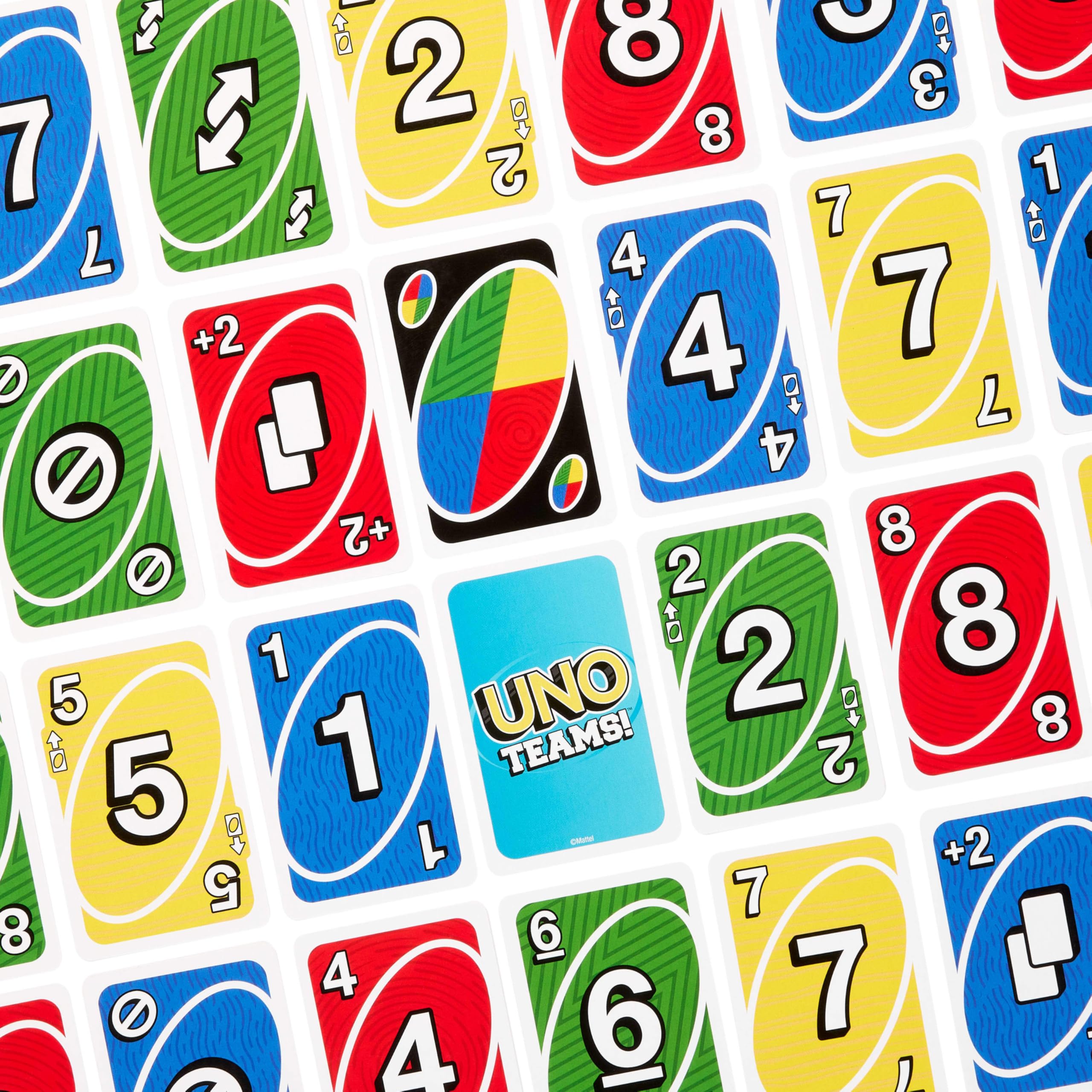 Mattel Games UNO Teams Kartenspiele für Kinder, Erwachsene und Familienabende, Partys und Reisen mit Sonderregeln für das Spielen in Zweierteams, JDM40 6