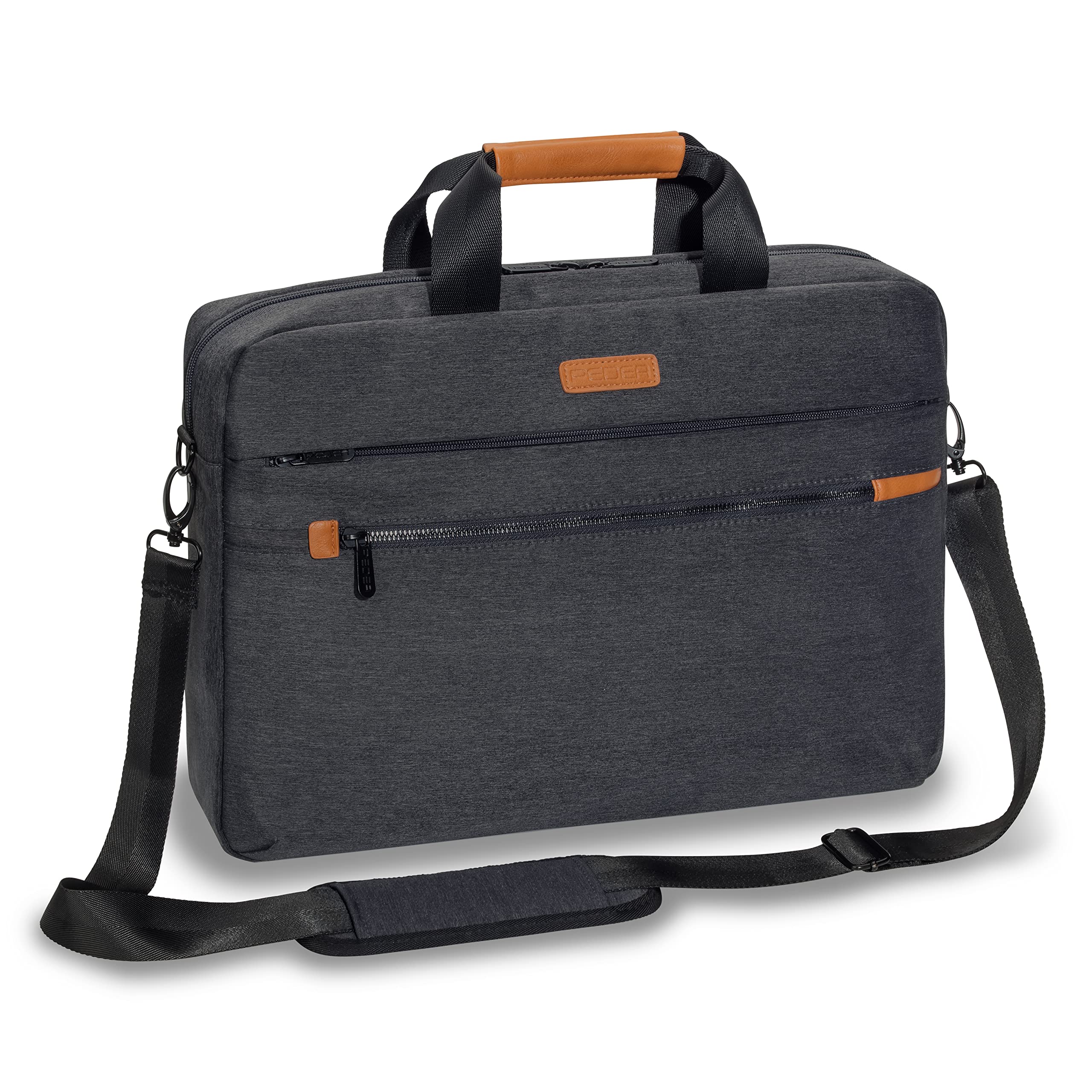 PEDEA laptop bag "Elegance Pro" bag for notebooks with screens up to 15.6 inches (39.6 cm); shoulder bag with shoulder strap and compartment for tablets up to 11 inches (27.96 cm), grey