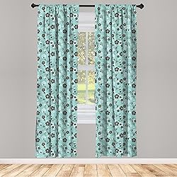 Lunarable Vintage Window Curtains, Nostalgic Flower