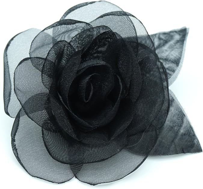 Spilla A Fiore Di Camelia In Chiffon Rosa - Accessorio Elegante Per Donne, Regalo Per Feste - Foto 2