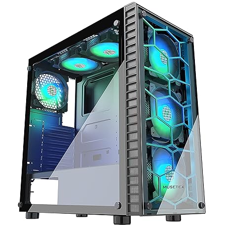 Mua MUSETEX ATX PC Case with 6 Pcs 120mm ARGB Fans, Computer Gaming ...