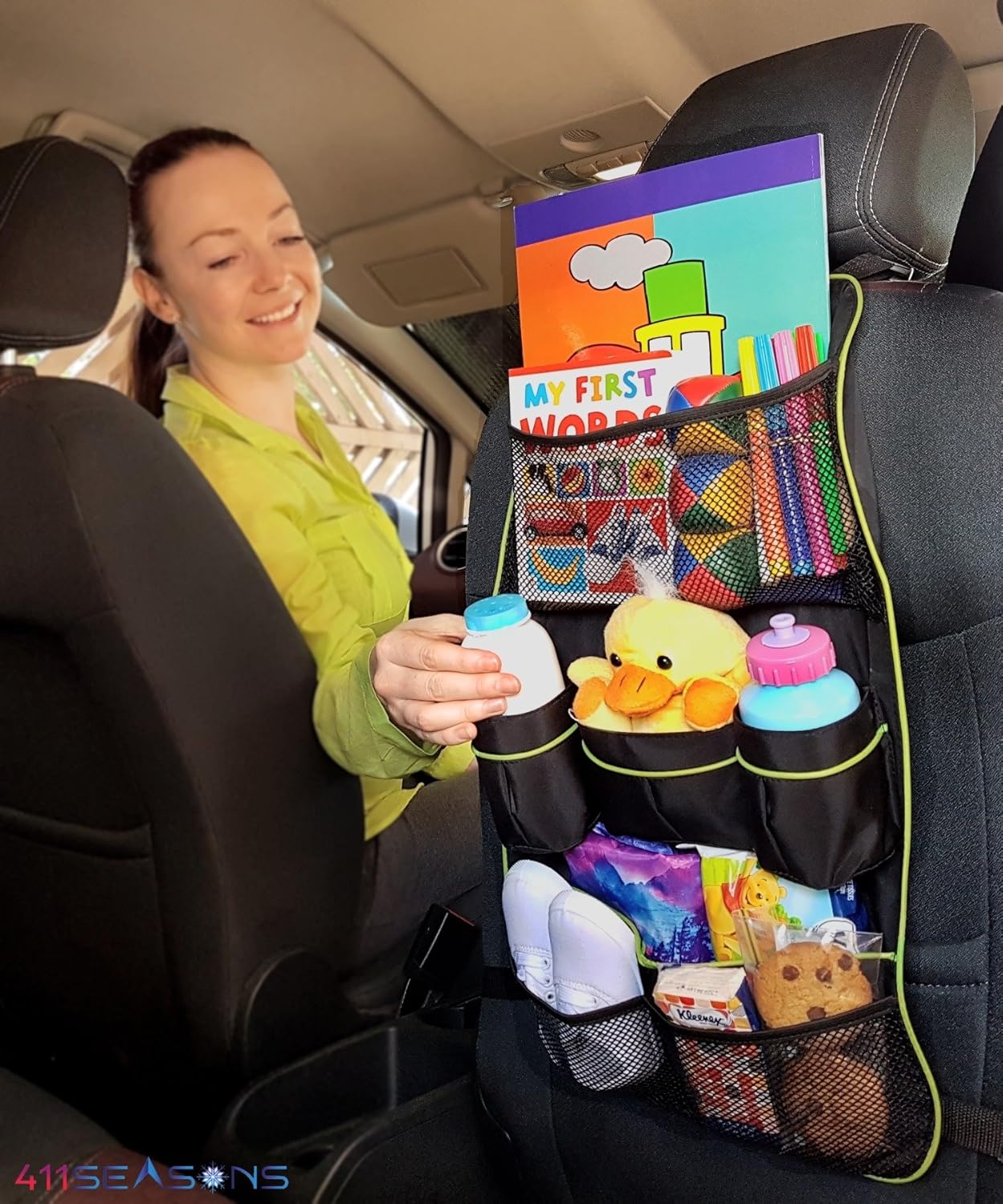 Auto Back Seat Organizer for Car Storage, Kids & Baby Travel Toys by