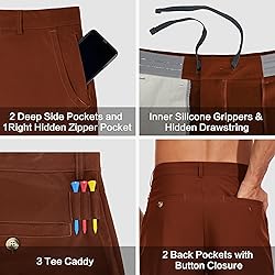 JWM Mens 9" Stretch Golf Shorts - Lightweight